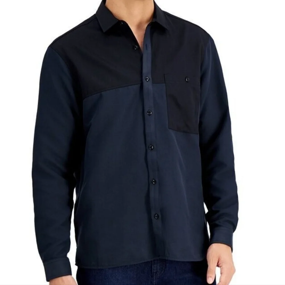INC International Concepts Colorblock Shirt.